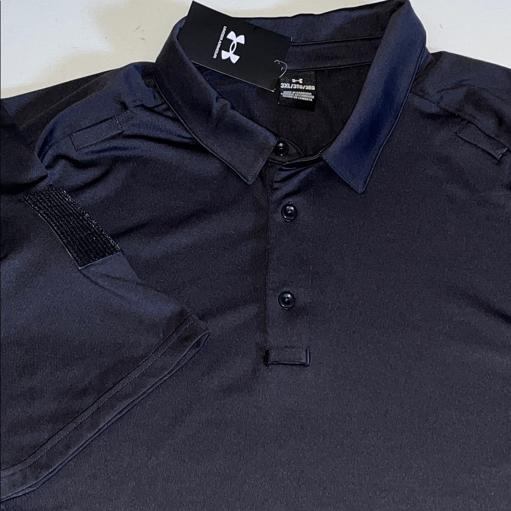 Under Armour Tactical Shirt Men's 3XL  UA Tac  UPF Sleeve Patches black NWT $65